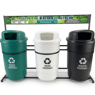 Punto Ecol&oacute;gico de 55 Galones 3 Puestos 
